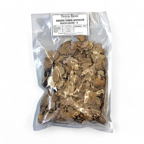 Frozen Black Summer Truffle slices – Tuber aestivum A Grade, approximately 1 mm