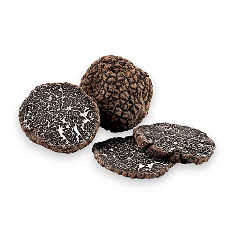 showing image of fresh winter truffle tuber melanosporum product text