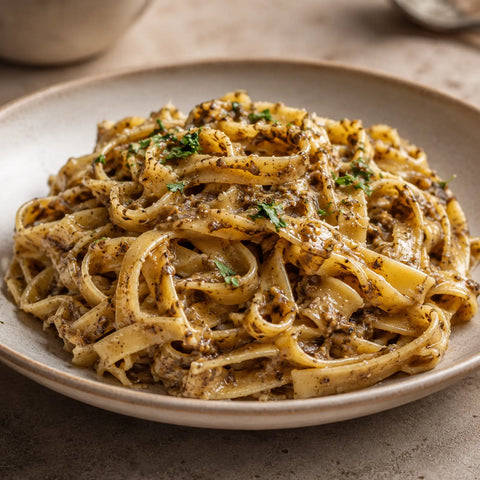 Salsa Tartufata with Tuber aestivum incorporated into warm creamy pasta