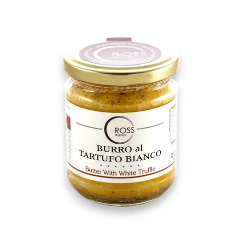 White Truffle Butter Gourmet Edition jar with gold lid and label for luxury flavor